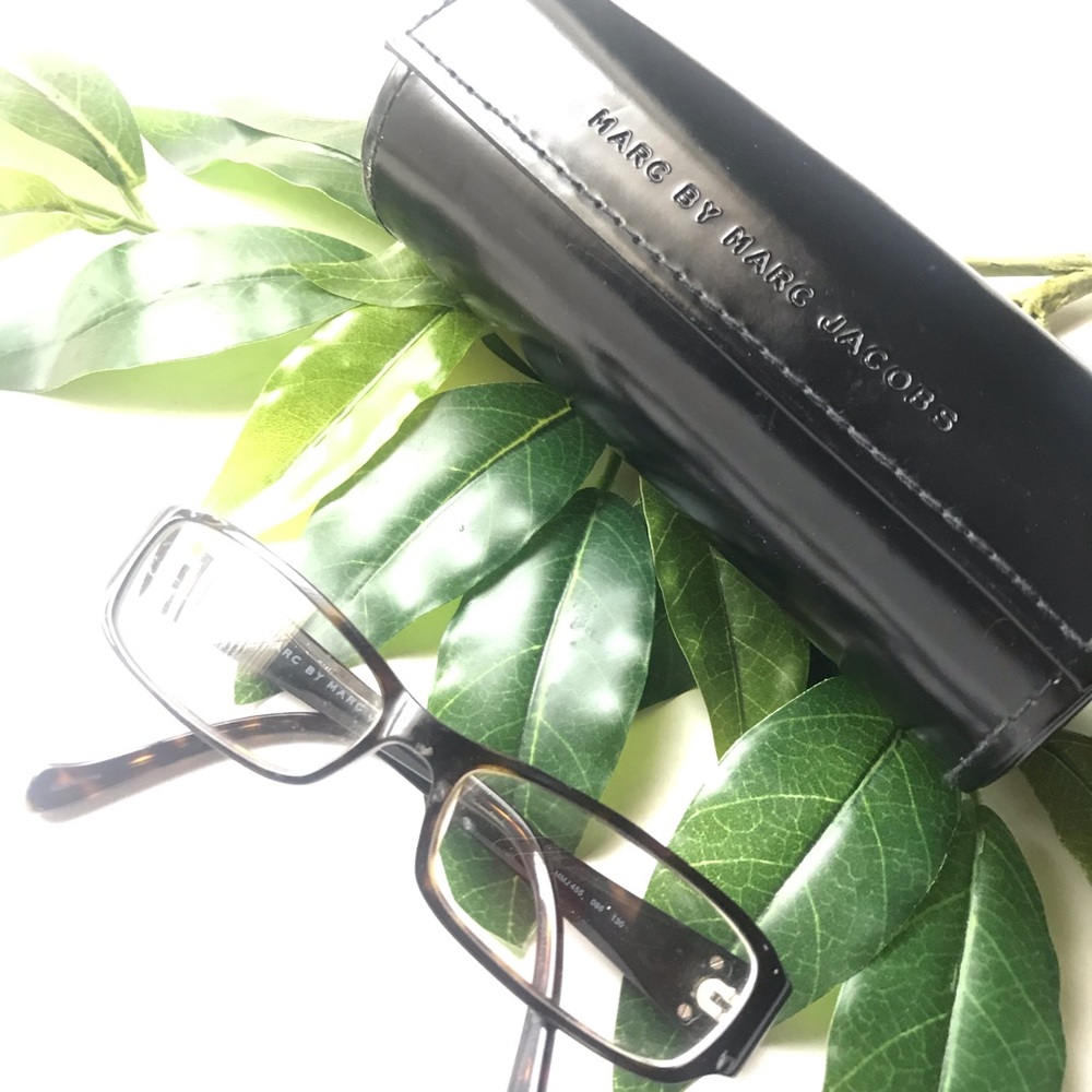 Marc Jacobs Reading Eyeglasses Frames Case & Cloth - image 2